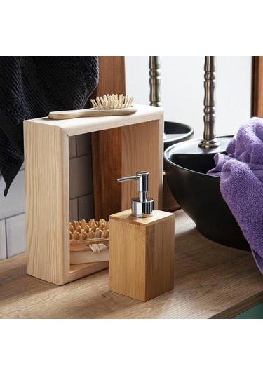 Lorin Bambu Sıvı Sabunluk Açık Kahverengi