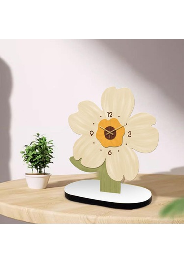 Suntek Magideal Masa Saati Analog Saat Sessiz Dekoratif Ayçiçeği