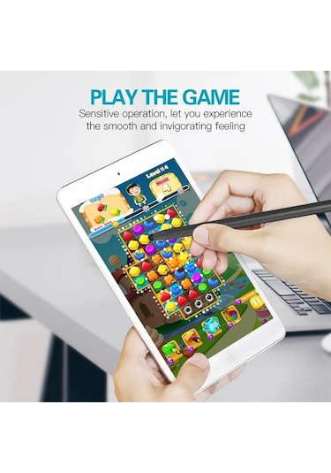 Manyetik Kapaklı Evrensel İki Uçlu Kauçuk Uçlar Kapasitif Stylus Kalem Mavi