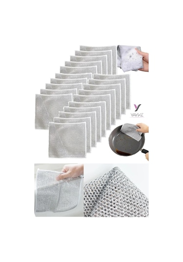 Yayke Çok Amaçlı Tel Bez Mikrofiber Inox Bez Telli Bulaşık Bezi 20 x 20 CM