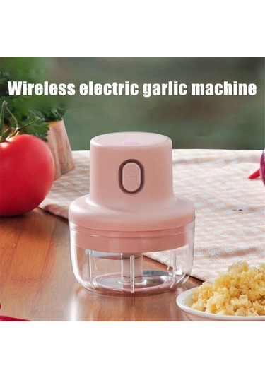 Usb Elektrikli Mutfak Blender Mikseri Sarımsak Ezici Kıyma Makinesi Pembe