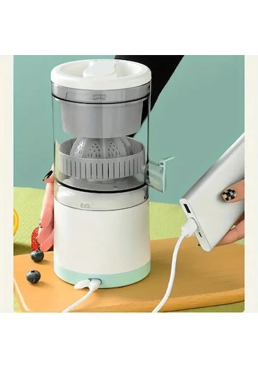 Xuweiwei Beyaz Usb Şarjlı Portatif Meyve Sıkacağı Yüksek Verimli Çok Amaçlı Beyaz