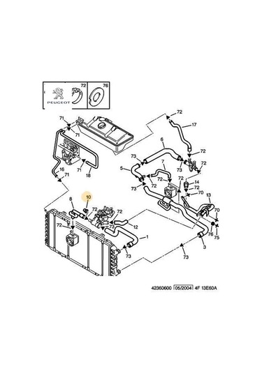 Termostat Kapak Peugeot 1355.04