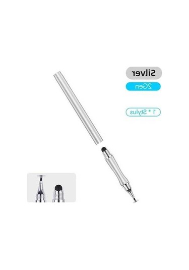 Fastbuy Jms 2-in-1 Android İos Uyumlu Kalem Stylus, Gümüş Renk