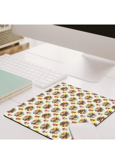 Horse Temalı Mouse Pad, Dikişli Kenar, Pürüzsüz Doku, Su Geçirmez Kaymaz Kauçuk Taban, 20x22.5cm-a9