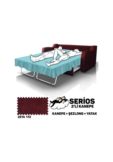 Serios Şezlonglu Yataklı Kanepe - Zeta 172