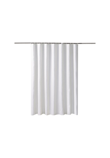 Tenfowee Beyaz Su Geçirmez Anti-moistür Banyo Perdisi - Kalın Poliester, 150x200 Cm, 1 Adet + 10 Adet Kanca Beyaz