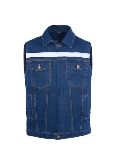 Myform Sona Denim 9128 Kot İş Yeleği Lacivert Mavi