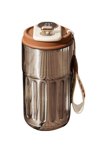 Ranyeek 450ml Akıllı Sıcaklık Ölçer Termos Bardak - 316 Çelik, 6-12 Saat Isı Saklama, Ev-ofis-outdoor Kullanıma Uygun, Taşınabilir Hediye Kupası Gümüş Gümüş