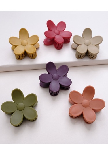 Okavango Kadın 6lı Renkli Daisy Papatya Mandal Toka Seti Çok Renkli