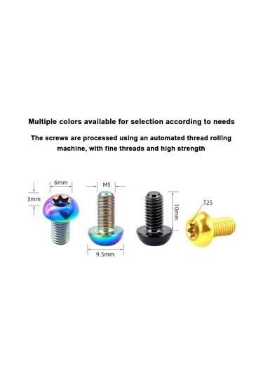 Fosenze Mountain Bike T25 Fren Diski Sabit Vidalari - M5x10mm Titanyum Alaşımlı - 12 Adet Kutulu - Gümüş Renk Gümüş