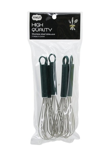 5li Mini 7.7cm Metal Çırpıcı Plastik Saplı 7.8cm Toplam Uzunluk 15.5cm 4741 Altın - Buz Mavisi