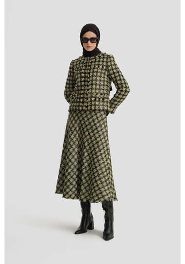 Armine Simli Tüvit Ceket 24k5719 Yeşil Yeşil