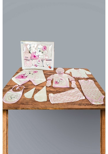 Pembe Panda 10 Parça Hastane Çıkışı Kız Bebek Giyim Pembe