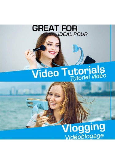 Mavi Evrensel 360 Derece Dönme Asılı Boyun Telefon Tablet Tutucu Braketi Standı