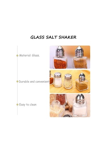 Kapaklı 10/15ml Baharat Şişesi Şeffaf Cam Tuz Kavanozu Dayanıklı Baharatlıklar Barbekü 5