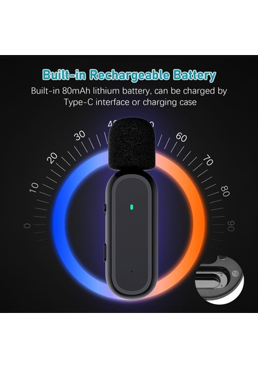 Reedark Kablosuz Klipsli Mikrofon Seti - 20m Menzil, Gürültü Azaltma, Şarj Kutusu İle İphone Uyumlu