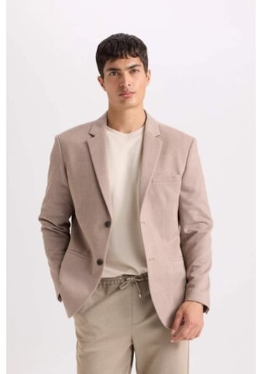 DeFacto Slim Fit Dar Kesim Astarlı Düğmeli Blazer Ceket N0503AZ24AUBG583