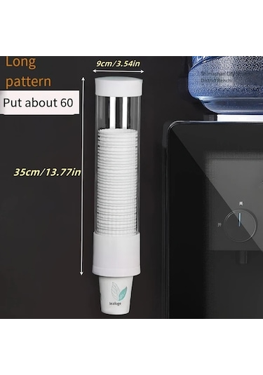 Dashanshop Duvar Tipi Toz Geçirmez Matara Dispanseri Uzun Beyaz Şeffaf Turuncu Aksanlı 2 Model Beyaz