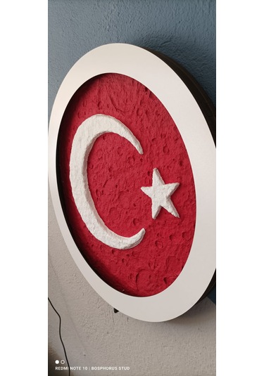 Ay Temalı Türk Bayrağı Rgb Led Tablo