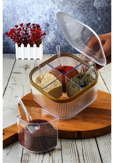 Elegance Kapaklı Bölmeli Baharatlık