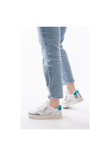 Sv-01 Beyaz Garni Bağcıklı Kadın Spor Ayakkabı Beyaz