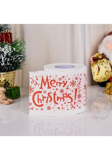 Awesomestore 5 Rulo Noel Temalı Yumuşak Kağıt Havlu, Noel Baba Ve Ren Geyiği Desenli, Parti Malzemeleri