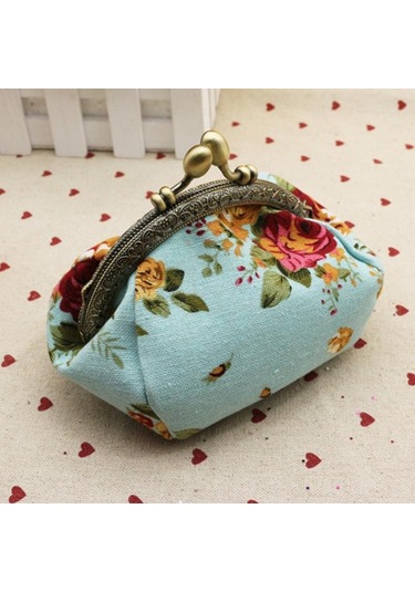 Mavi Kanvas Çanta Bozuk Para Cüzdanı Yaratıcı Küçük Cüzdan El Çantası Bozuk Para Çantası Malzeme Çanta Anahtar Kart Çantası Mavi