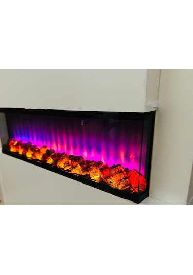 Esha Home Elektrikli Dekoratif Yapay Şömine Bluetooht Sabit Çıtırtı 140x35 X21 Cm