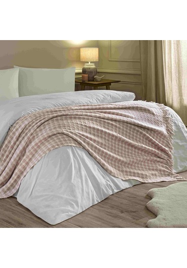 Linens Plumea Throw / Tv Battaniyesi Gül Kurusu Tek Kişilik Gül Kurusu