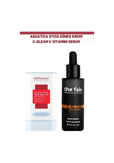 Cell Fusion C Aquatica Stick Güneş Kremi + The Fair C Gleam C Vitamini Serumu