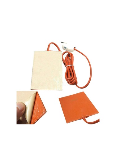 Dofolink 250w Silikon Motor Yağ Tankı Isıtıcı Plakası Eu/us Şarj Bağı, Turuncu, 210cm Kablolu