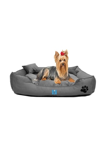 Ultrasoft Orta Irk Kedi Köpek Yatağı Yıkanabilir Yüksek Kaliteli Kumaş - 50 X 70 Cm - Gri