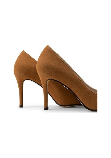 Deery Taba Rengi Süet Kadın Stiletto Taba