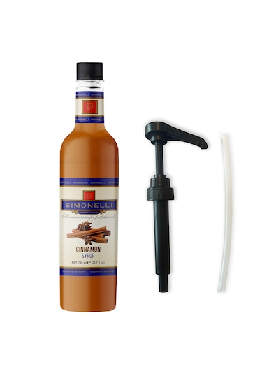 Simonelli Kahve ve Kokteyl Şurubu Tarçın Aromalı 700 ML + Pompa