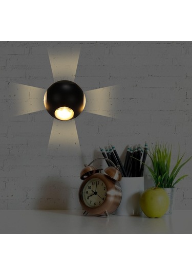 Homyl Aplik 3000k Sıcak Ev Dekorasyonu Için Duvara Monte 6000k-beyaz Siyah