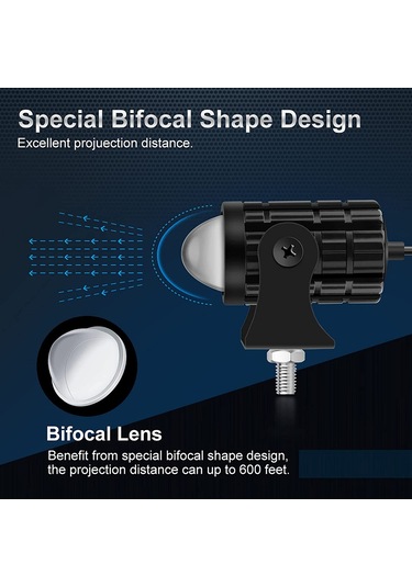 Suofeng Dayanıklı 60w Led Motosiklet Farı - 6000lm Parlaklık, Ip67 Su Geçirmez, Çift Işık Modu 112 Karakter Çok Renkli79