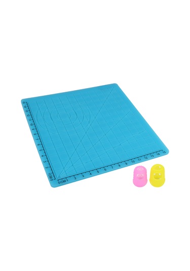 Geekyou Mavi Silikon 3d Yazıcı Kalem Kopyalama Tahtası A Tipi - 1 Adet + 2 Adet Rastgele Renkli Parmak Kapağı