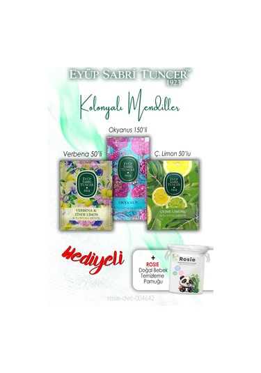 Çeşme Limon Ve Zinde Limon 50'li, Okyanus 150'li, Kolonyalı Mendil Ve Rosıe Tekli