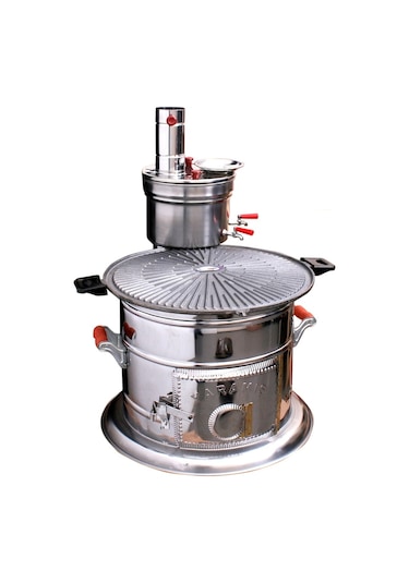 Yaramış 12 Parça Semaverli Pik Demir Döküm Mangal Seti