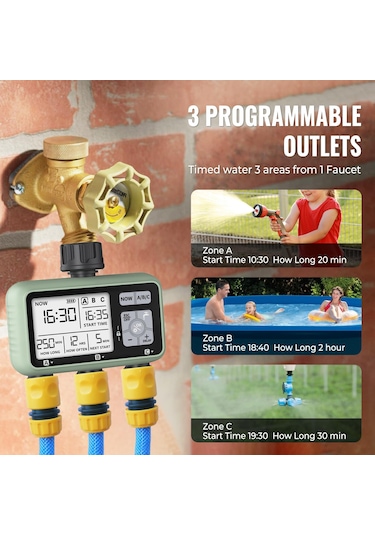 3 Çıkışlı Elektronik Su Zamanlayıcı