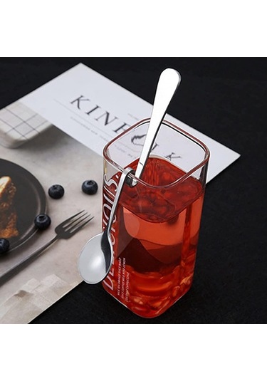 Fastbuy 6 Adet Yaratıcı Paslanmaz Çelik Kahve Karıştırma Kaşığı Bükülmüş Asılı Bardak Kaşığı Restoran Otel Kavisli Saplı Bükü