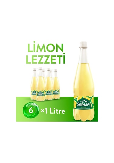 Sırma C Vitaminli Limon Aromalı Doğal Maden Suyu 1 Lt X 6 Adet