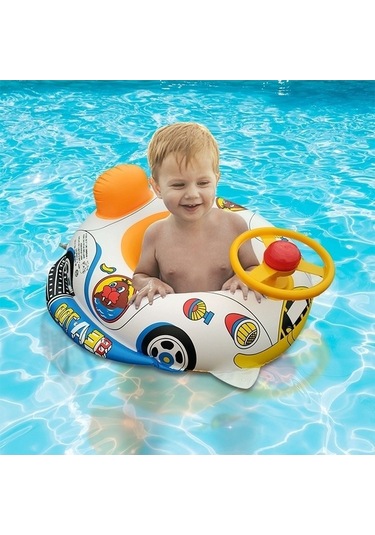 Ganzhoushop Yüzme Yüzme X Teslimatı Su Şişme Şekli Renkli Renk Rastgele Polis Koltuğu, Kalınlaşmış Halkası Direksiyonlu Çok Çocuk Arabası 60cm 60 : Jm Çok Renkli