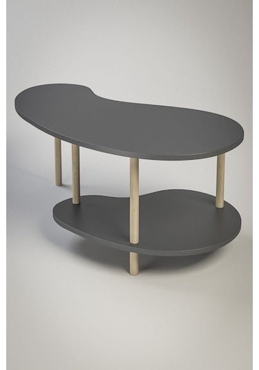 Fasülye Orta Sehpa Ahşap Ayaklı Sehpa Iki Raflı Sehpa Dekoratif Sehpa Gazetelikli - Antrasit Fasülye Orta Sehpa Ahşap Ayaklı Sehpa Iki Raflı Sehpa Dekoratif Sehpa Gazetelikli - Antrasit