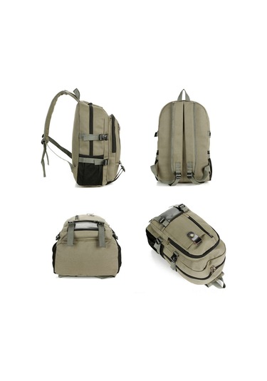 Ruicoo Erkekler İçin Kanvas Sırt Çantası - Büyük Kapasiteli, Günlük Kullanıma Uygun, Seyahat Ve Okul İçin Asker Yeşili Yeşil