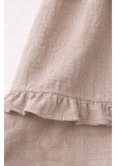 Baby Corner Bebe Yaka Fırfırlı Kız Bebek Elbise Kahverengi