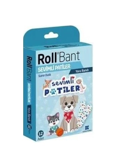 RollBant Sevimli Patiler Yara Bandı 12li