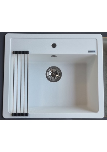 Simpex Tek Göz Tezgah Üstü&tezgaha Sıfır Uyumlu Beyaz 58x50cm