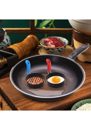 Honmex 4'lü Demir Pişirme Kalıbı, Anti Yapışkan Kaplama İle Yumurta-pancake-sandviç Şekillendirici Çok Renkli